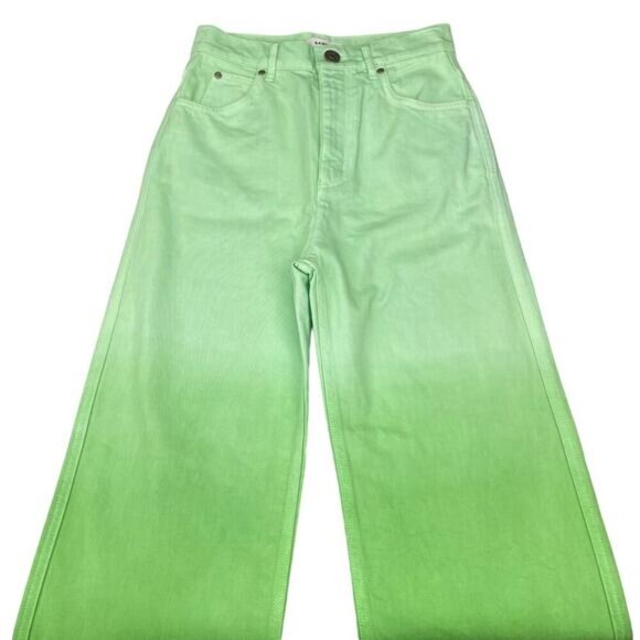 NWT SANDRO Gradient Effect Straight Leg Jean Sz 2 Green - Picture 7 of 13